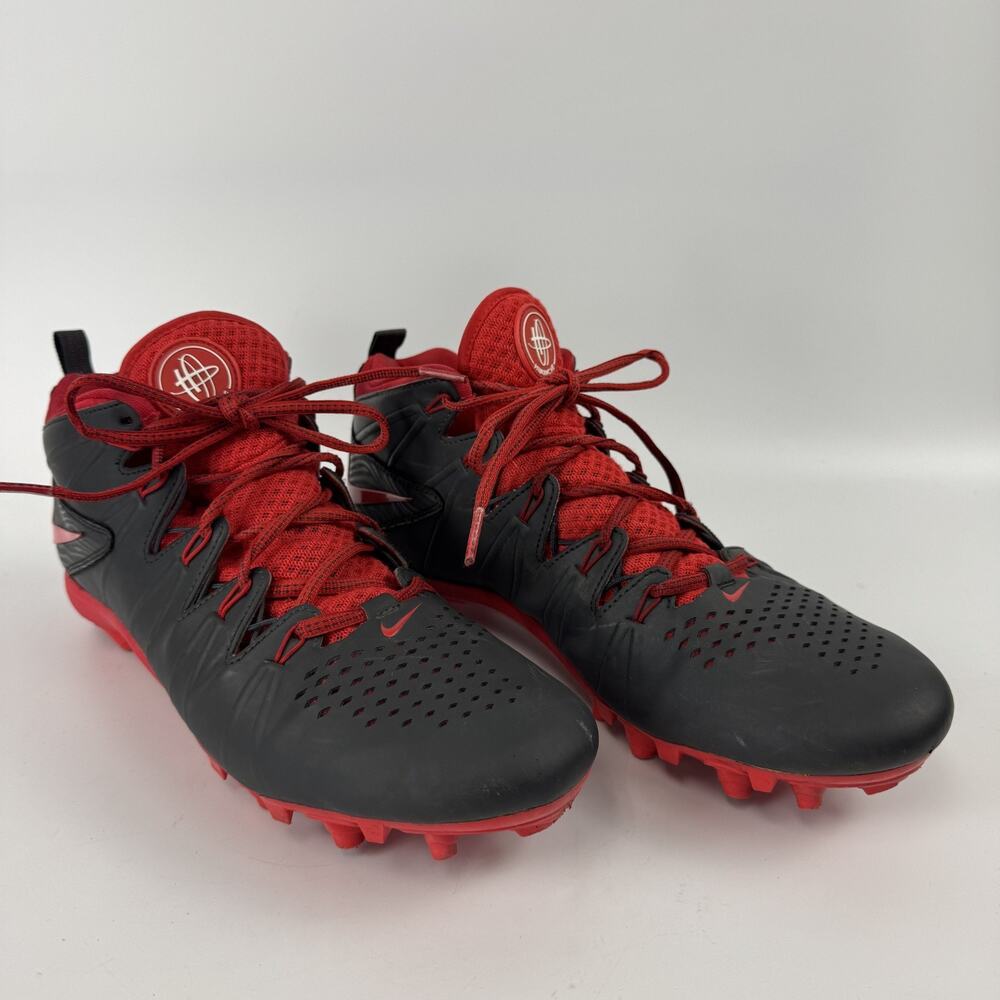 Nike Huarache 4 Lacrosse Cleats Men's Matte Black Red Size 11.5